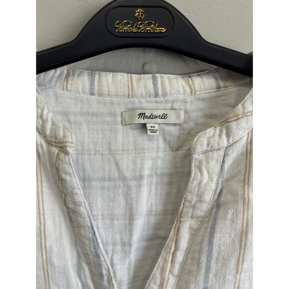Madewell oversized top blouse shirt womens XS cotton coastal beachcore - Picture 2 of 4